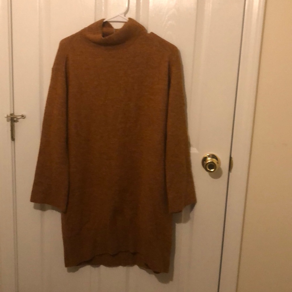 A new day rust false turtleneck long sweater